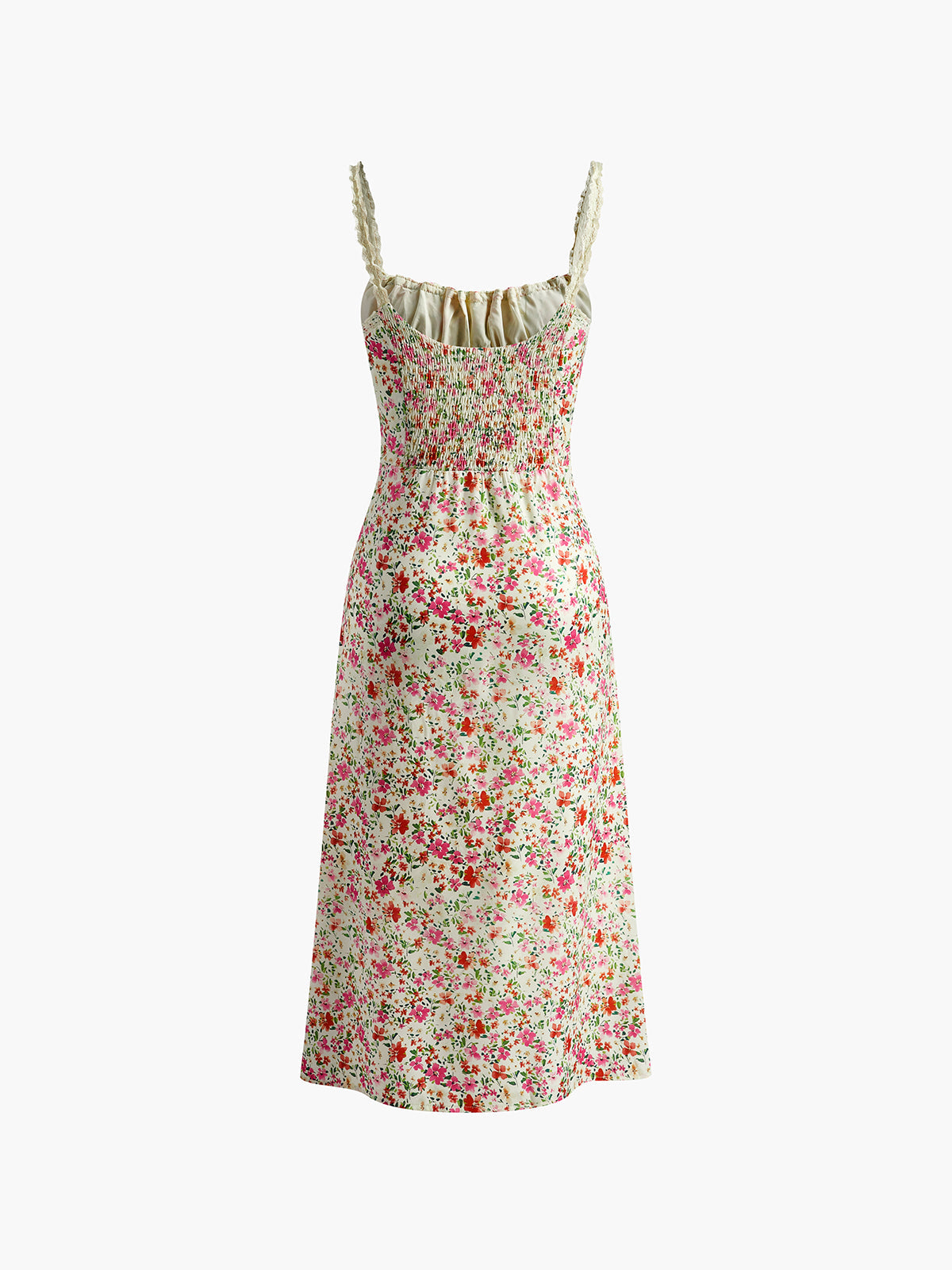 Cami | Blommönstrad Trim Midi Klänning
