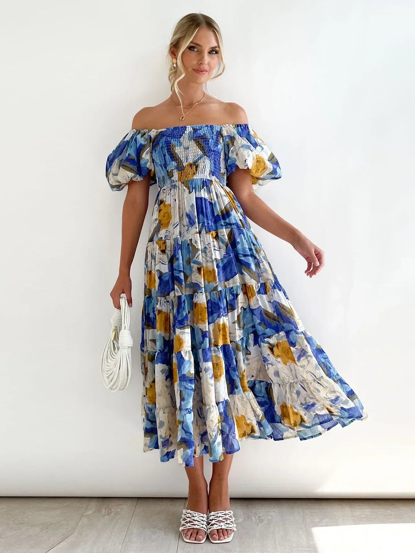 Adelaide | Off-Shoulder Maxi Klänning (Nästan slutsåld)