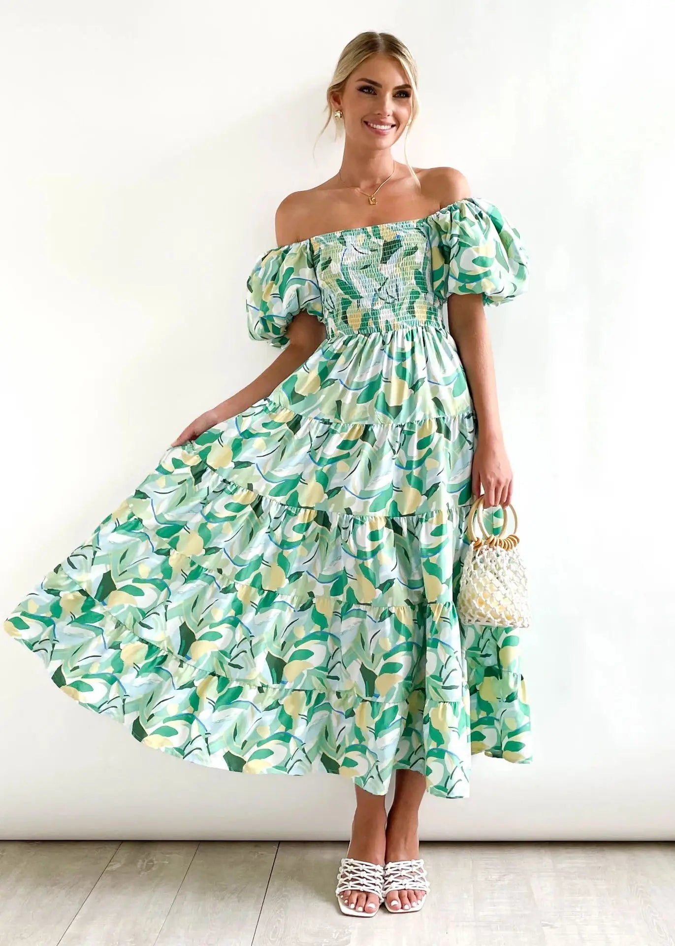 Adelaide | Off-Shoulder Maxi Klänning (Nästan slutsåld)