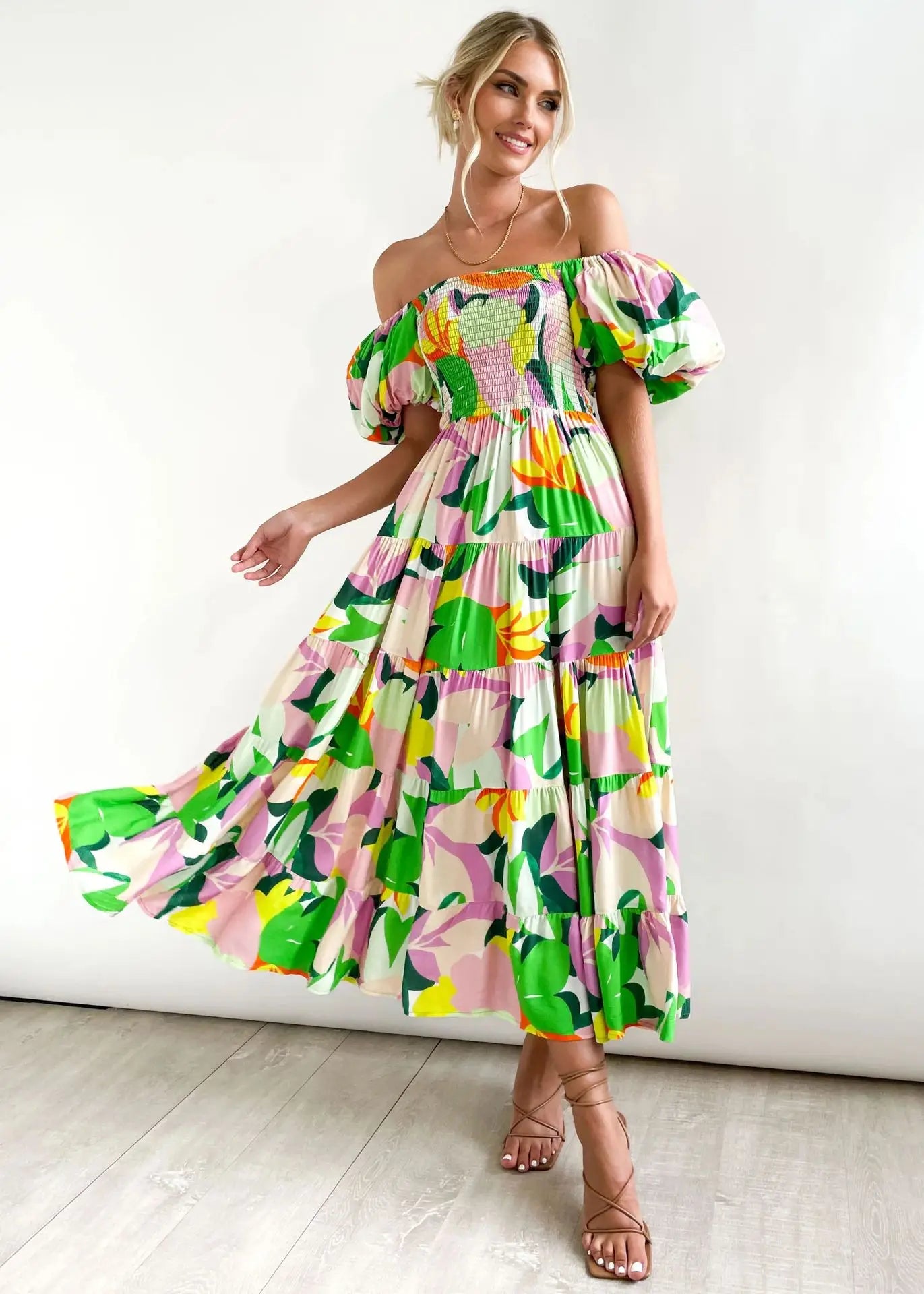 Adelaide | Off-Shoulder Maxi Klänning (Nästan slutsåld)