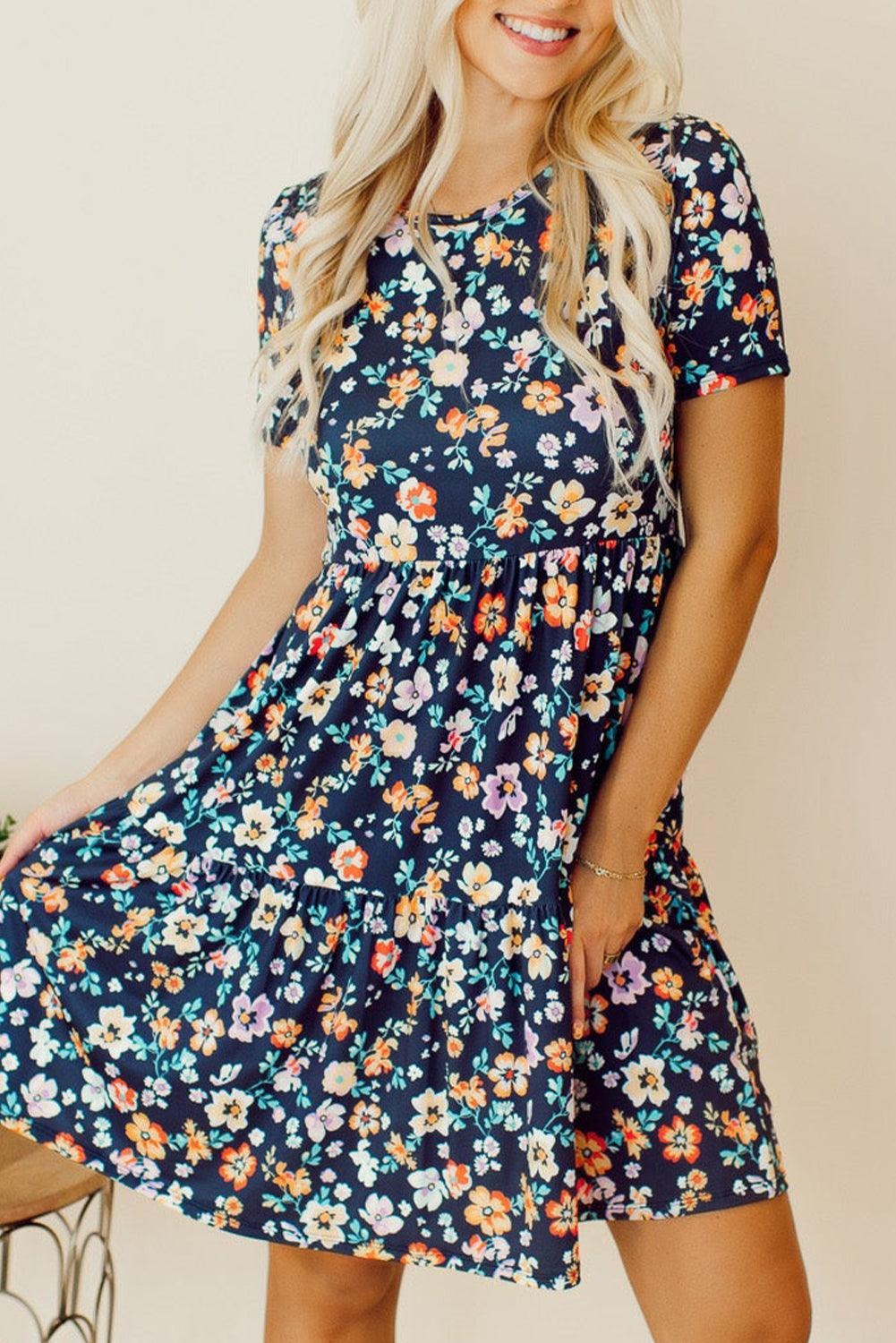 Candice | A-linjeformad Klänning med Blommor