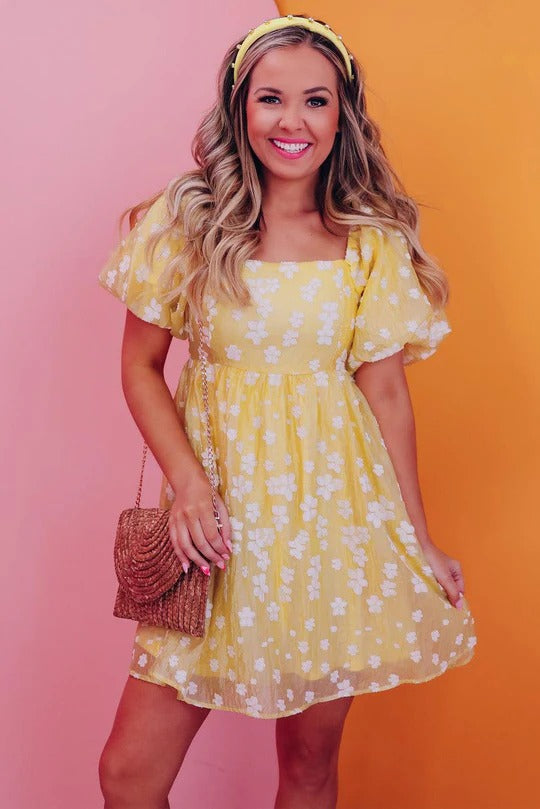Kendra | Boho Miniklänning med Puffärmar